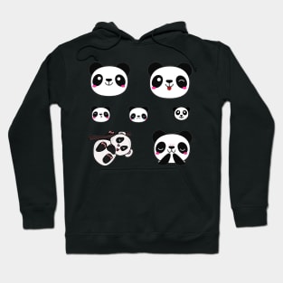 Panda Bear 7pk Stickers Collection Hoodie